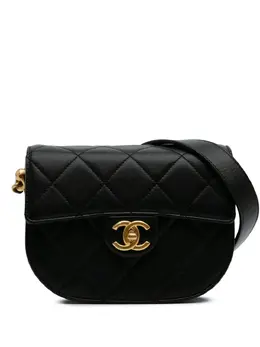 CHANEL Pre-Owned: Чёрная сумка через плечо 