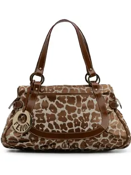 Fendi Pre-Owned: Сумка-шоппер с леопардовым принтом 