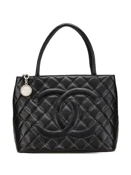 CHANEL Pre-Owned: Чёрная сумка-шоппер 