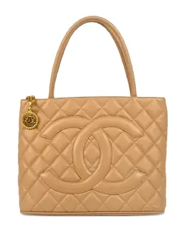 CHANEL Pre-Owned: Бежевая сумка-шоппер 