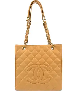 CHANEL Pre-Owned: Бежевая сумка-шоппер 
