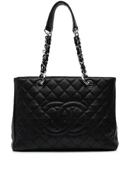 CHANEL Pre-Owned: Чёрная сумка-шоппер 