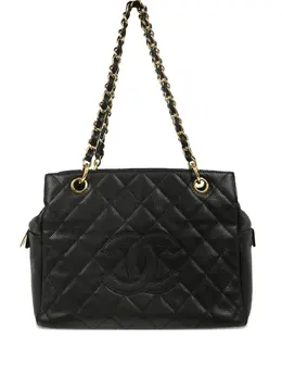 CHANEL Pre-Owned: Чёрная сумка-шоппер 