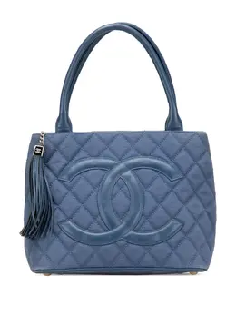 CHANEL Pre-Owned: Голубая сумка-шоппер 
