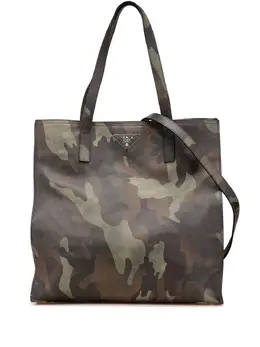 Prada Pre-Owned: Коричневая сумка-шоппер 