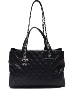 CHANEL Pre-Owned: Чёрная сумка-шоппер 
