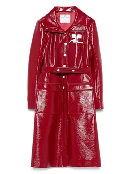 Courrèges: Кожаное пальто 