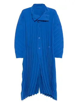 Homme Plissé Issey Miyake: Голубое пальто 