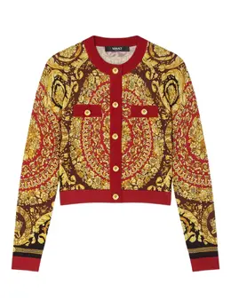 Versace: Красный кардиган  Barocco