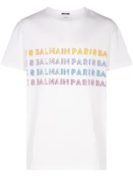 Balmain: Футболка с принтом 