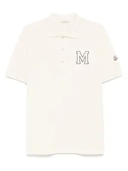 Moncler: Белое поло 