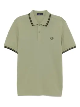 Fred Perry: Зелёное поло  Twin Tipped