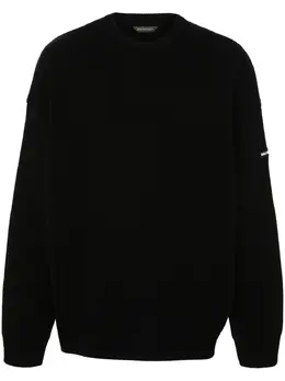 Balenciaga: Чёрный свитер 