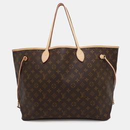 Louis Vuitton: Бежевая сумка-шоппер  Neverfull