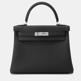 Hermes: Чёрная сумка  Kelly 28