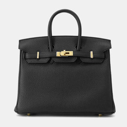 Hermes: Чёрная сумка-шоппер  Birkin 25