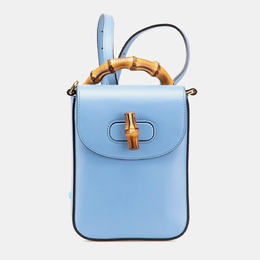 Gucci: Голубая сумка  Bamboo