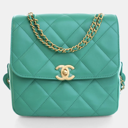 Chanel: Зелёный рюкзак 