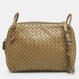 Bottega Veneta: Тёмная сумка через плечо  Intrecciato