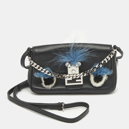 Fendi: Чёрная сумка через плечо 