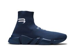 Balenciaga: Синие кроссовки  Speed