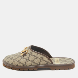 Gucci: Бежевые сабо  GG Supreme