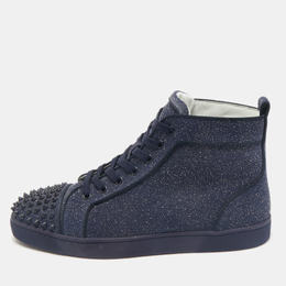 Christian Louboutin: Синие кроссовки  Lou Spikes