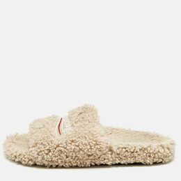Balenciaga: Бежевые сандалии  Furry