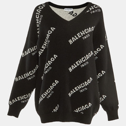 Balenciaga: Чёрный свитер 