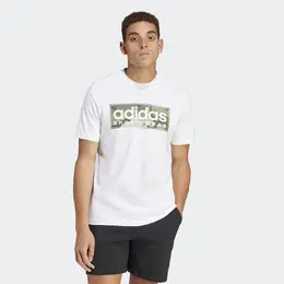 Adidas: Белая футболка 