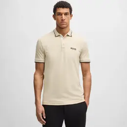 Hugo Boss: Бежевая рубашка 