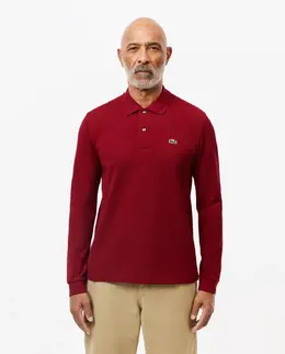 Lacoste: Бордовая рубашка 
