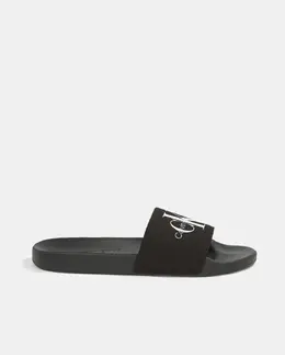 Calvin Klein Jeans: Чёрные шлёпанцы 