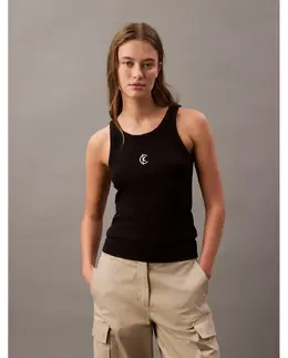 Calvin Klein Jeans: Чёрный топ 