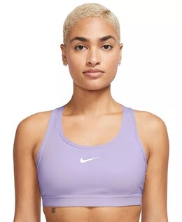 Nike: Фиолетовый бюстгальтер  Swoosh