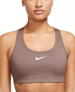 Nike: Коричневый бюстгальтер  Swoosh
