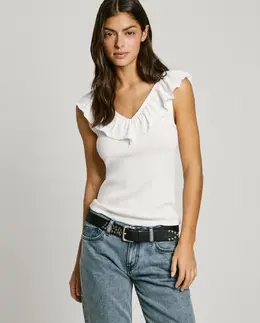 Pepe Jeans: Белый топ 