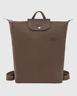 Longchamp: Тёмный рюкзак  Le Pliage