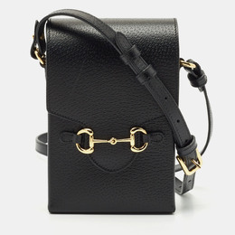 Gucci: Чёрная сумка через плечо  Horsebit 1955
