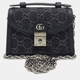 Gucci: Чёрная сумка  Ophidia GG