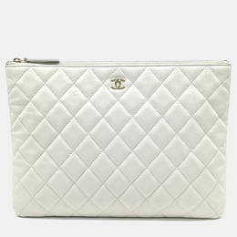 Chanel: Белый клатч 