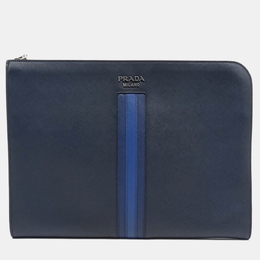 Prada: Синий клатч 