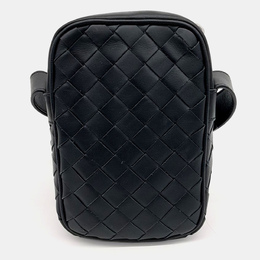 Bottega Veneta: Чёрная сумка через плечо  Cassette