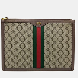 Gucci: Бежевый клатч 