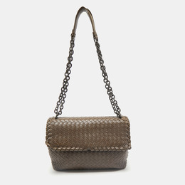 Bottega Veneta: Тёмная сумка  Intrecciato