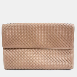 Bottega Veneta: Коричневый клатч 