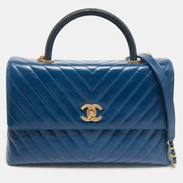 Chanel: Голубая сумка на руку 