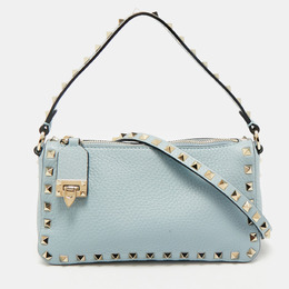 Valentino: Голубая сумка  Rockstud