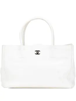 CHANEL Pre-Owned: Белая сумка-шоппер 