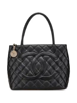 CHANEL Pre-Owned: Чёрная сумка-шоппер 
